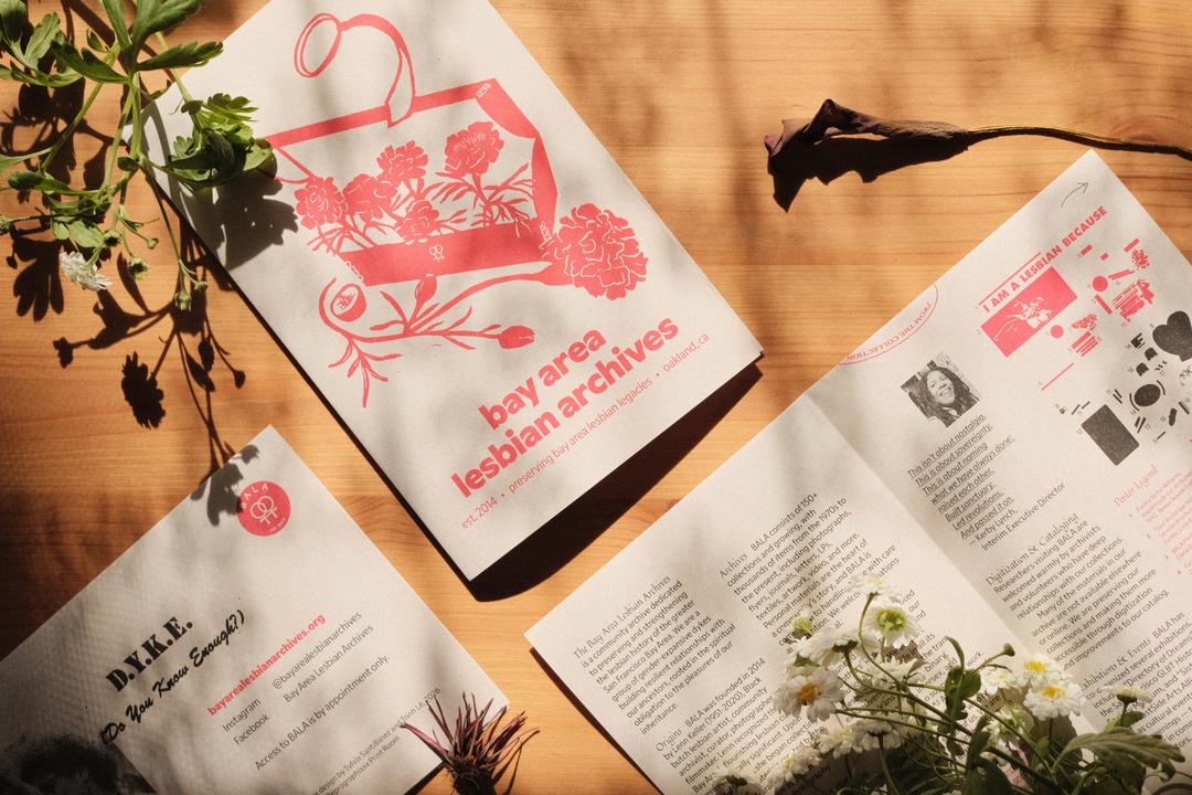 Brochure photos with flowers